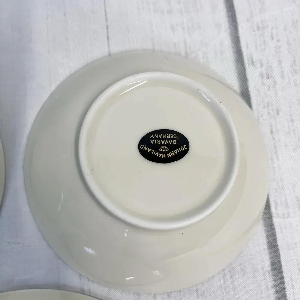 Vintage Johann Haviland Rhineland Pattern Bavaria 3pc Set Saucer & Fruit Bowls